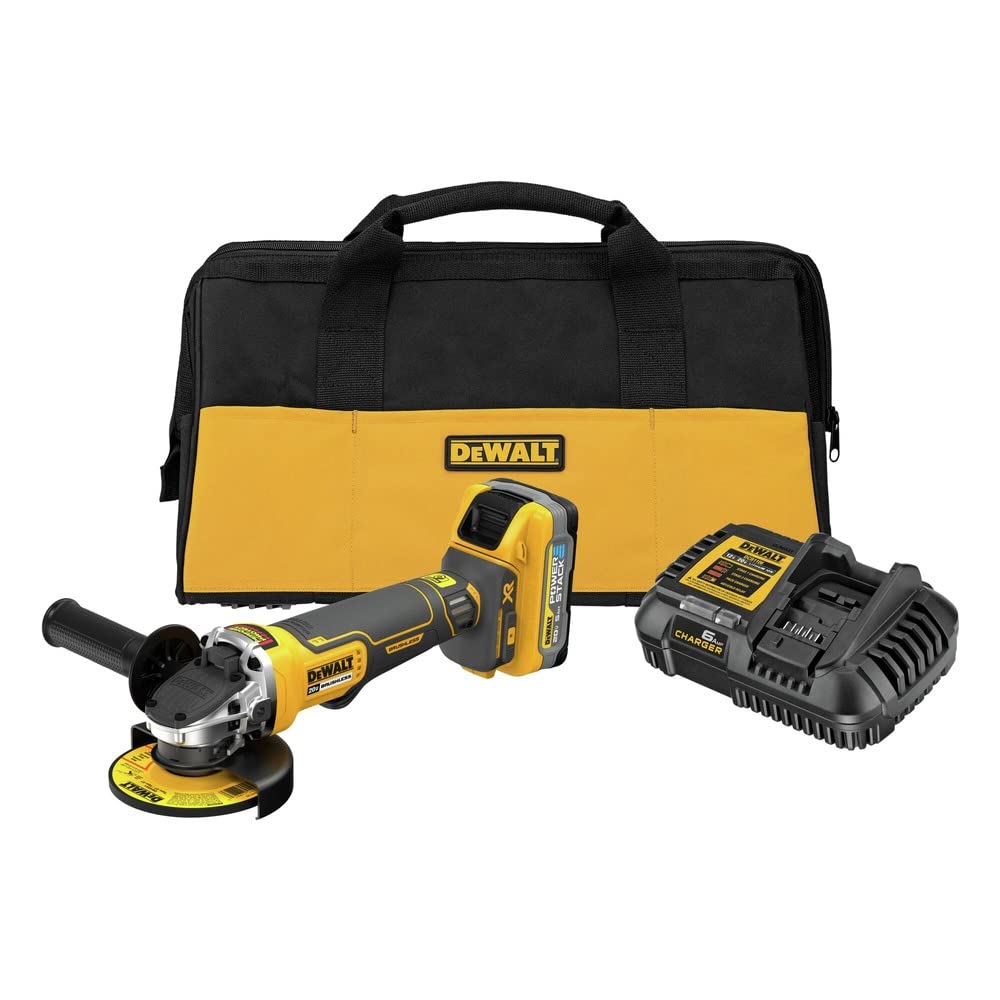 516fGhAEt6L DEWALT 20V MAX Cordless Angle Grinder 4-1/2" with POWERSTACK Battery & Charger (DCG413H1) - Image 1