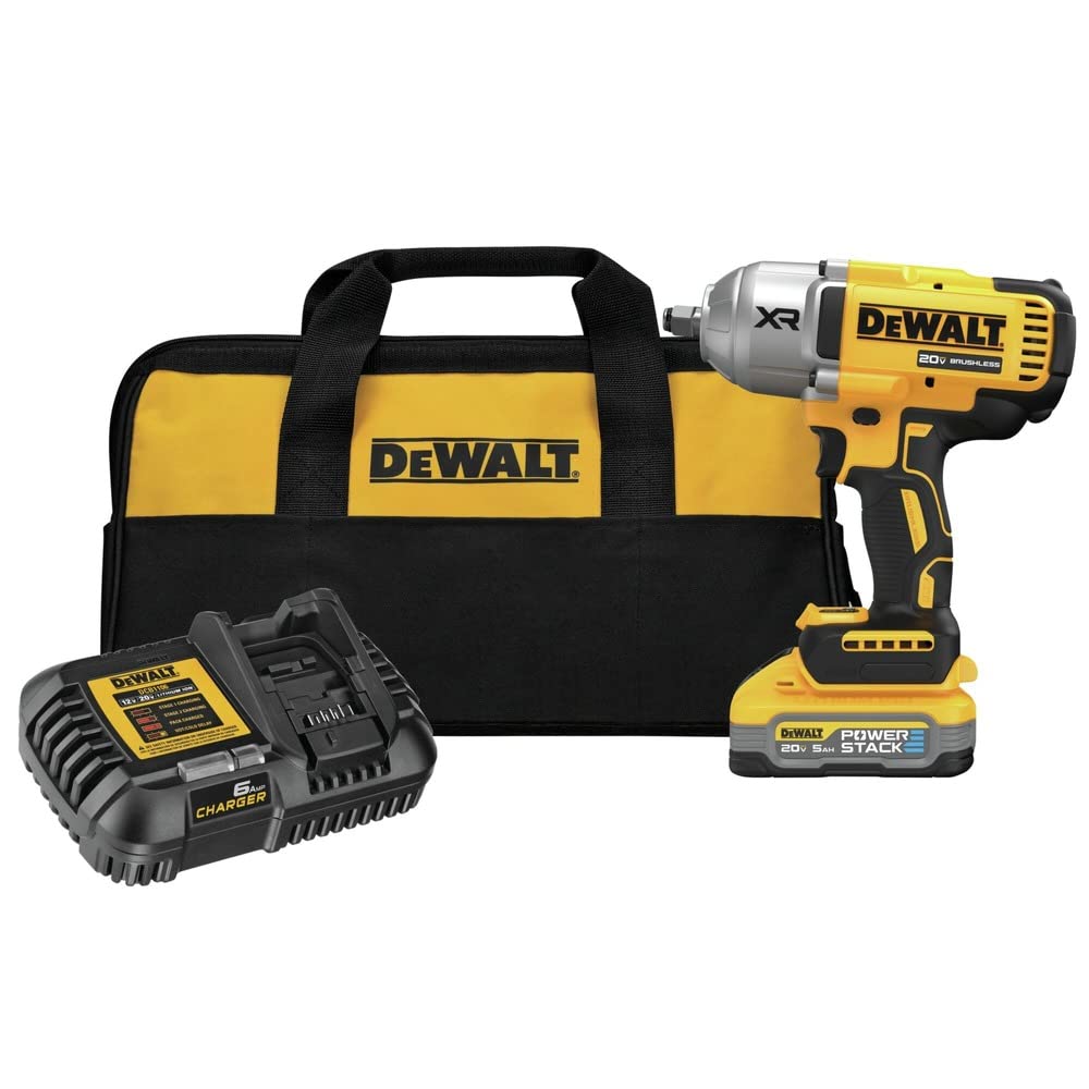 51RfiUo-gTL DEWALT DCF900H1 20V MAX XR Brushless 1/2" High Torque Cordless Impact Wrench, 1400 ft-lbs Breakaway, 5.0Ah Battery - Image 1