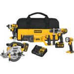 DEWALT 20V MAX 5-Tool Cordless Power Tool Combo Kit with Hammerdrill & Circular Saw (DCK590L2)
