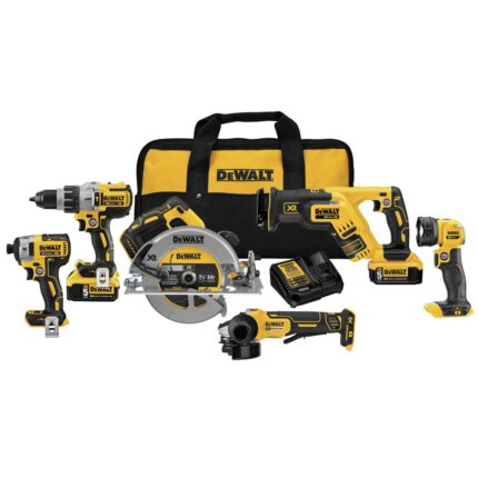 DEWALT 20V MAX 6-Tool Cordless Drill Combo Kit with Batteries & Charger (DCK695P2)