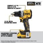 DEWALT 20V MAX XR Cordless Drill/Driver & Impact Driver Combo Kit with 2x 2Ah Batteries (DCK248D2) - Image 8