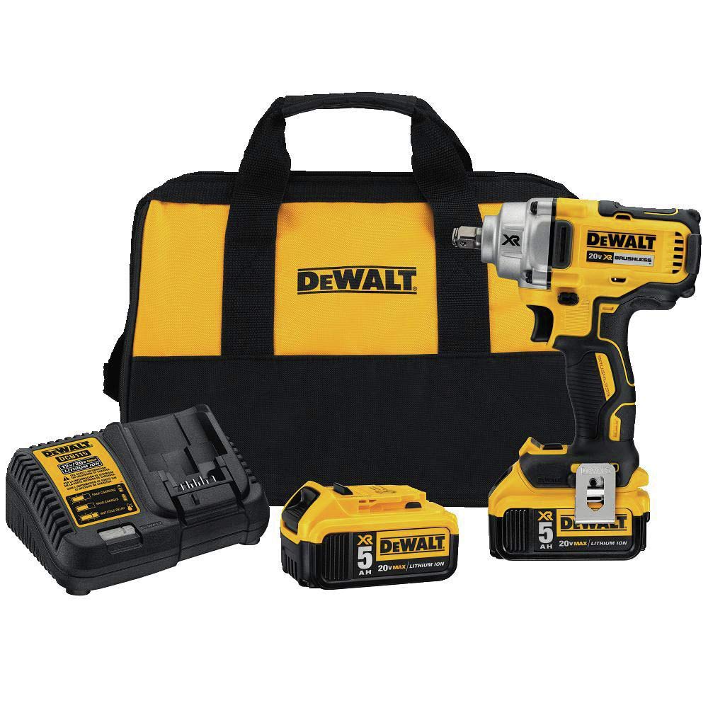 61UhcDIDFCL DEWALT DCF894HP2 20V MAX XR 1/2-Inch Cordless Impact Wrench Kit, Hog Ring Anvil, Mid-Range - Image 1