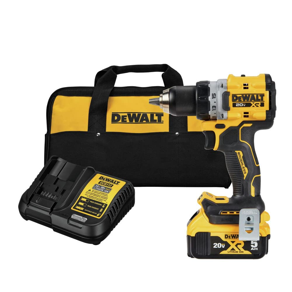 61V_QY9gKfL DEWALT 20V MAX XR Brushless Cordless 1/2 in. Drill/Driver Kit with Battery & Charger (DCD800P1) - Image 1