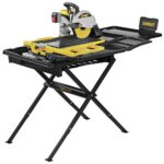 DEWALT 10-Inch Wet Tile Saw with Stand 15-Amp 1,220 MWO Corded for Professional Tile Cutting D36000S