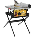 DEWALT 10-Inch Table Saw 15A, 32.5" Rip Capacity, Scissor Stand - DWE7491X Jobsite Saw with Dust Port