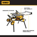 DEWALT 10-Inch Table Saw 15A, 32.5" Rip, Rolling Stand - DWE7491RS Portable Jobsite Saw with 4800 RPM - Image 3