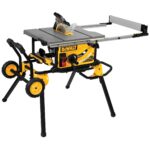 DEWALT 10-Inch Table Saw 15A, 32.5" Rip, Rolling Stand - DWE7491RS Portable Jobsite Saw with 4800 RPM