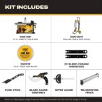 DEWALT 10-Inch Table Saw 15A, 32.5" Rip, Rolling Stand - DWE7491RS Portable Jobsite Saw with 4800 RPM - Image 2