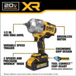 DEWALT 20V MAX XR 1/2" High-Torque Cordless Impact Wrench Kit with Hog Ring Anvil (DCF961GP1) - Image 4