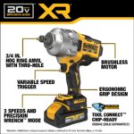 DEWALT 20V MAX XR 3/4" High Torque Cordless Impact Wrench Kit with POWERSTACK Battery (DCF964GH1) - Image 3