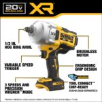 DEWALT 20V MAX XR 1/2" High-Torque Cordless Impact Wrench Kit with Hog Ring Anvil (DCF961GP1) - Image 3