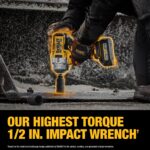 DEWALT 20V MAX XR 1/2" High-Torque Cordless Impact Wrench Kit with Hog Ring Anvil (DCF961GP1) - Image 6