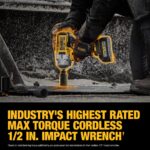 DEWALT 20V MAX XR 1/2" High-Torque Cordless Impact Wrench Kit with Hog Ring Anvil (DCF961GP1) - Image 10